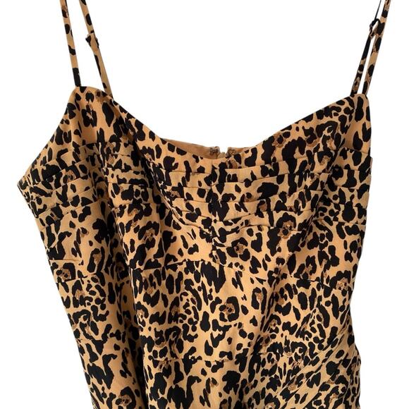 J. Crew NWOTS Silk Leopard Bow Waist Midi Dress size 10 Cheetah Animal Print - Picture 3 of 13